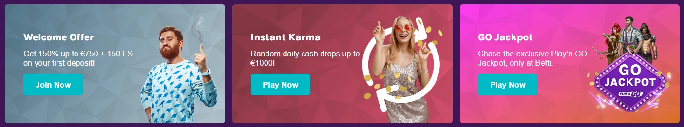 Betti Casino welcome bonus and promotions overview